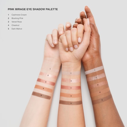 핑크 미라지 아이 섀도우 팔레트를사용하면 쉽게 만들고, 레이어링하고, 블렌딩할 수 있으므로 색상으로 만들 수 있습니다.